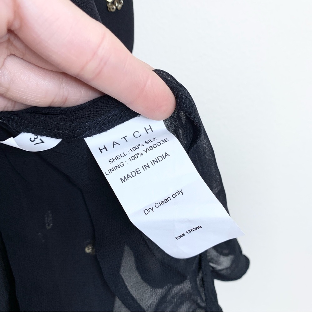 NEW Hatch The Amira Caftan (Sz P / Petite) Silk Black Gold Sequin Maternity - Picture 14 of 16